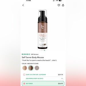 Beauty by earth self tanner body mousse medium to dark